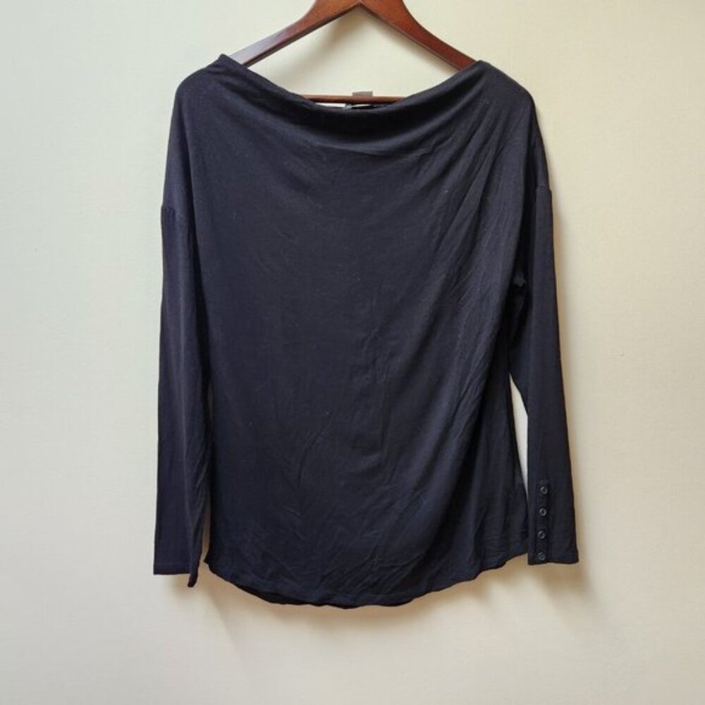 Reitmans Basic Black Button Sleeve Blouse / Xs - image 1